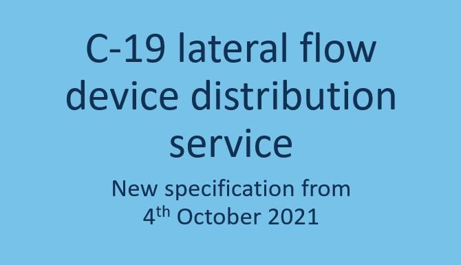 C-19 lateral flow device distribution service