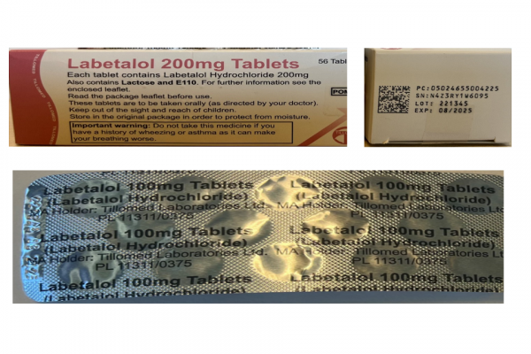 MHRA Class 2 Medicines Recall: Labetalol 200mg tablets (Tillomed Laboratories Ltd)